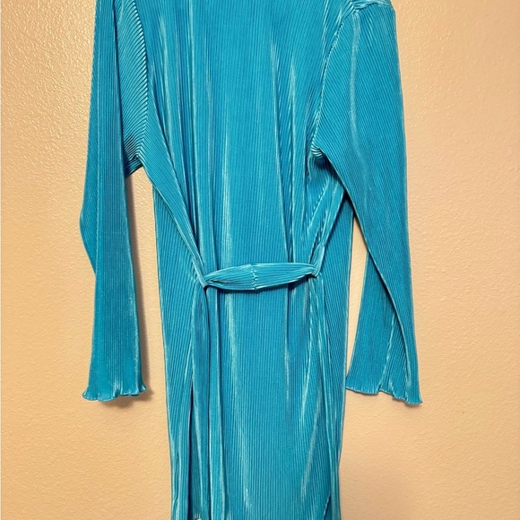Vibrant Blue Pleated Dress - Picture 3 of 3